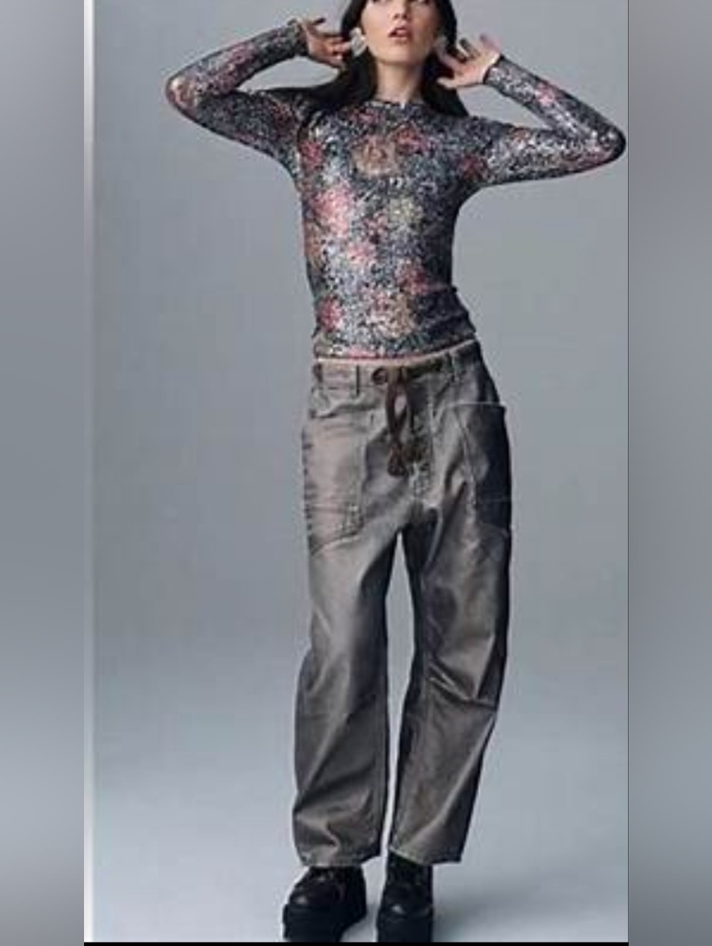 We The Free By Free People Gun Metal Moxies, Haki Carbon, *27 , nwot, Gorgeous - Picture 2 of 4